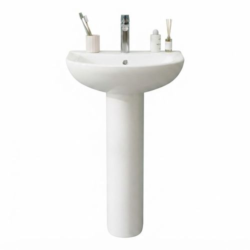 Ceramic Pedestal Sink, 20 x 17 Inch